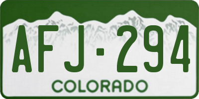 CO license plate AFJ294