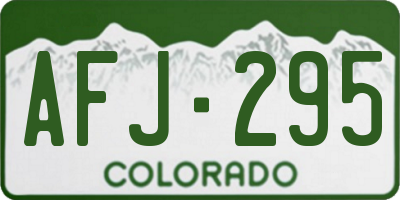 CO license plate AFJ295