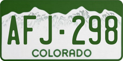 CO license plate AFJ298