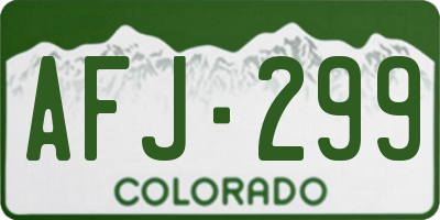 CO license plate AFJ299