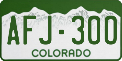 CO license plate AFJ300