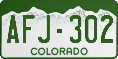 CO license plate AFJ302