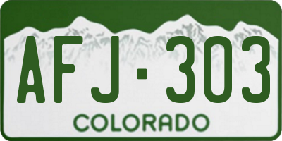 CO license plate AFJ303