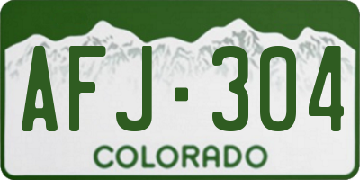 CO license plate AFJ304