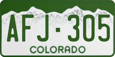 CO license plate AFJ305