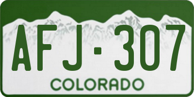 CO license plate AFJ307