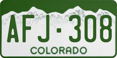 CO license plate AFJ308