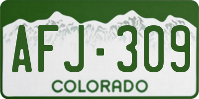 CO license plate AFJ309