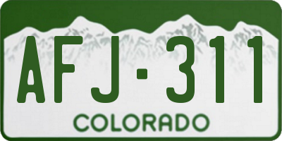 CO license plate AFJ311