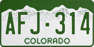 CO license plate AFJ314
