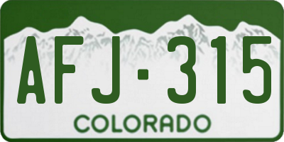 CO license plate AFJ315