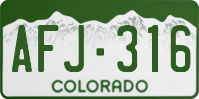 CO license plate AFJ316