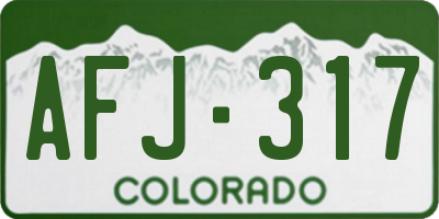 CO license plate AFJ317