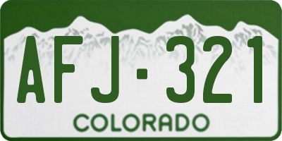 CO license plate AFJ321