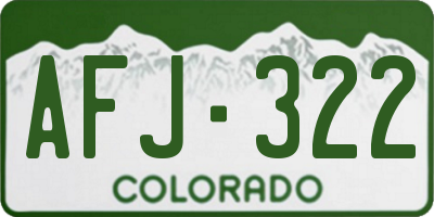 CO license plate AFJ322