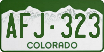 CO license plate AFJ323