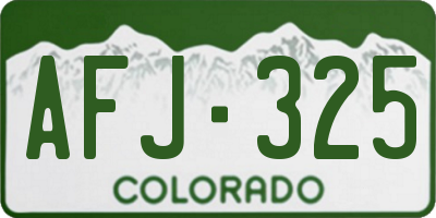 CO license plate AFJ325