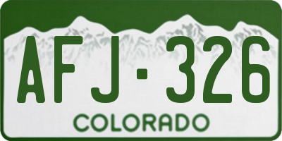 CO license plate AFJ326
