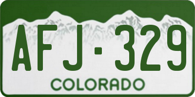 CO license plate AFJ329