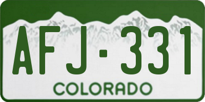 CO license plate AFJ331