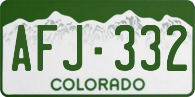 CO license plate AFJ332