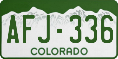 CO license plate AFJ336