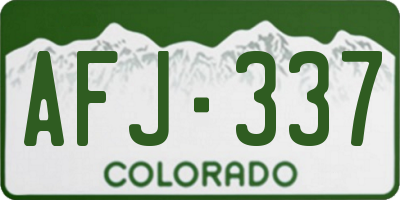 CO license plate AFJ337