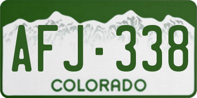 CO license plate AFJ338