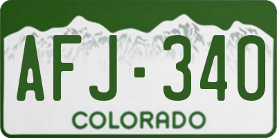 CO license plate AFJ340