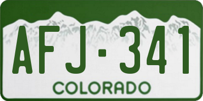 CO license plate AFJ341