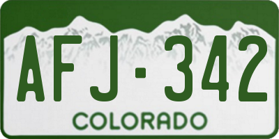 CO license plate AFJ342