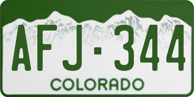 CO license plate AFJ344