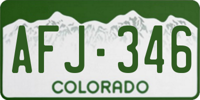 CO license plate AFJ346