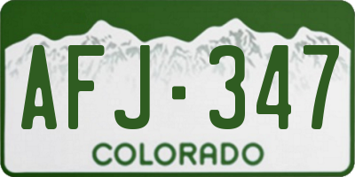 CO license plate AFJ347