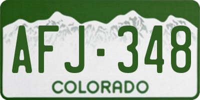 CO license plate AFJ348