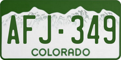CO license plate AFJ349