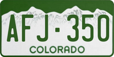 CO license plate AFJ350