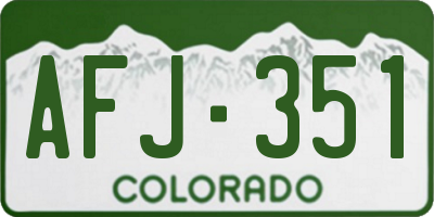 CO license plate AFJ351