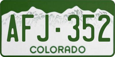 CO license plate AFJ352