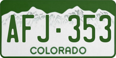 CO license plate AFJ353