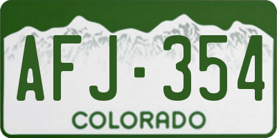 CO license plate AFJ354