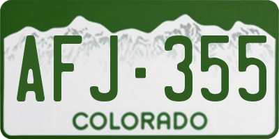 CO license plate AFJ355