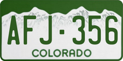 CO license plate AFJ356