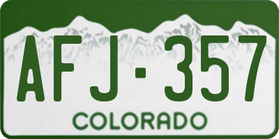 CO license plate AFJ357