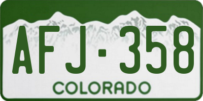 CO license plate AFJ358