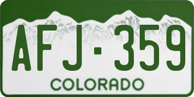 CO license plate AFJ359