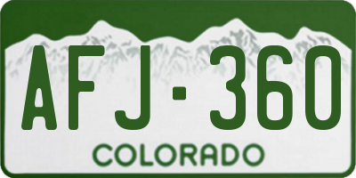 CO license plate AFJ360