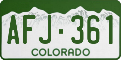 CO license plate AFJ361