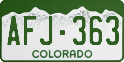 CO license plate AFJ363