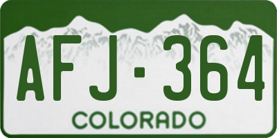 CO license plate AFJ364
